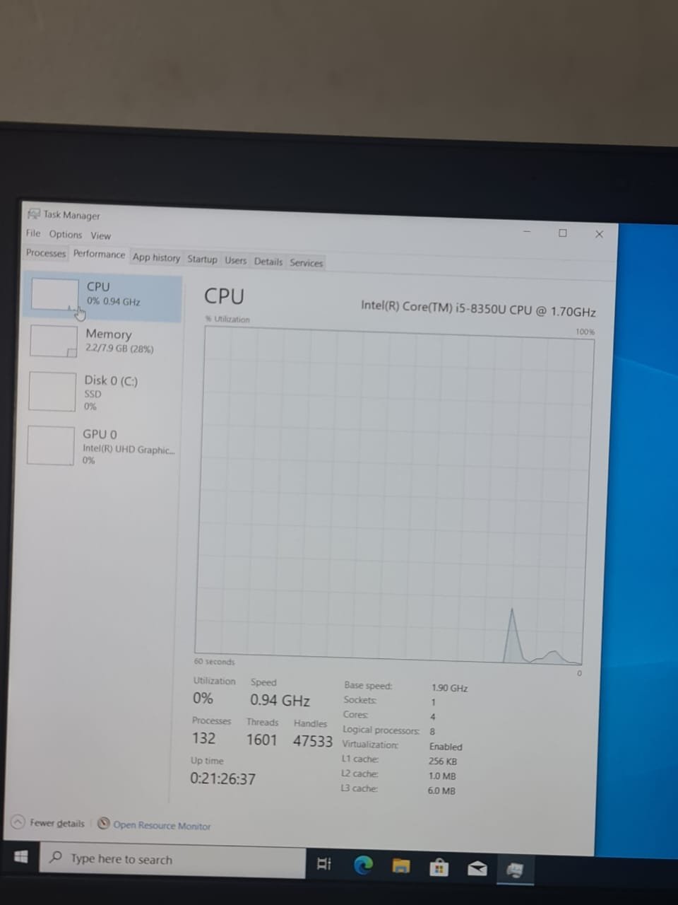 Dell Latitude E5590 Corei5 – 8350U – 8G Ram – 256G SSD – screen 15.6