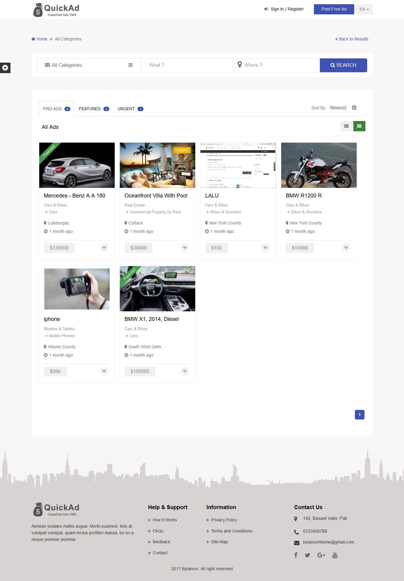 QuickAd - Classified Ads Listing - Laravel CMS