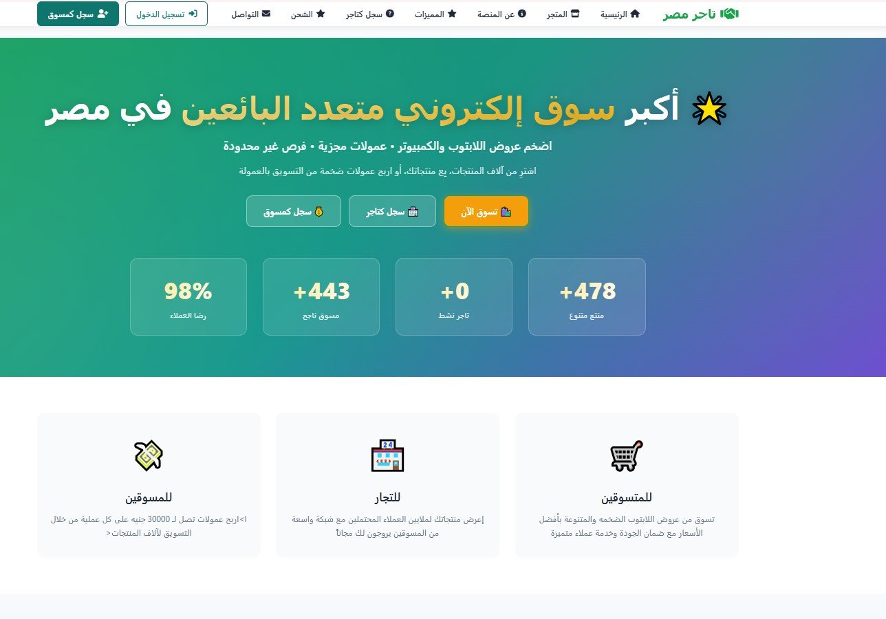 اسكربت تاجر — المنصة المتكاملة للأفلييت + متجر متعدد التجار + مسوقين لا محدود!