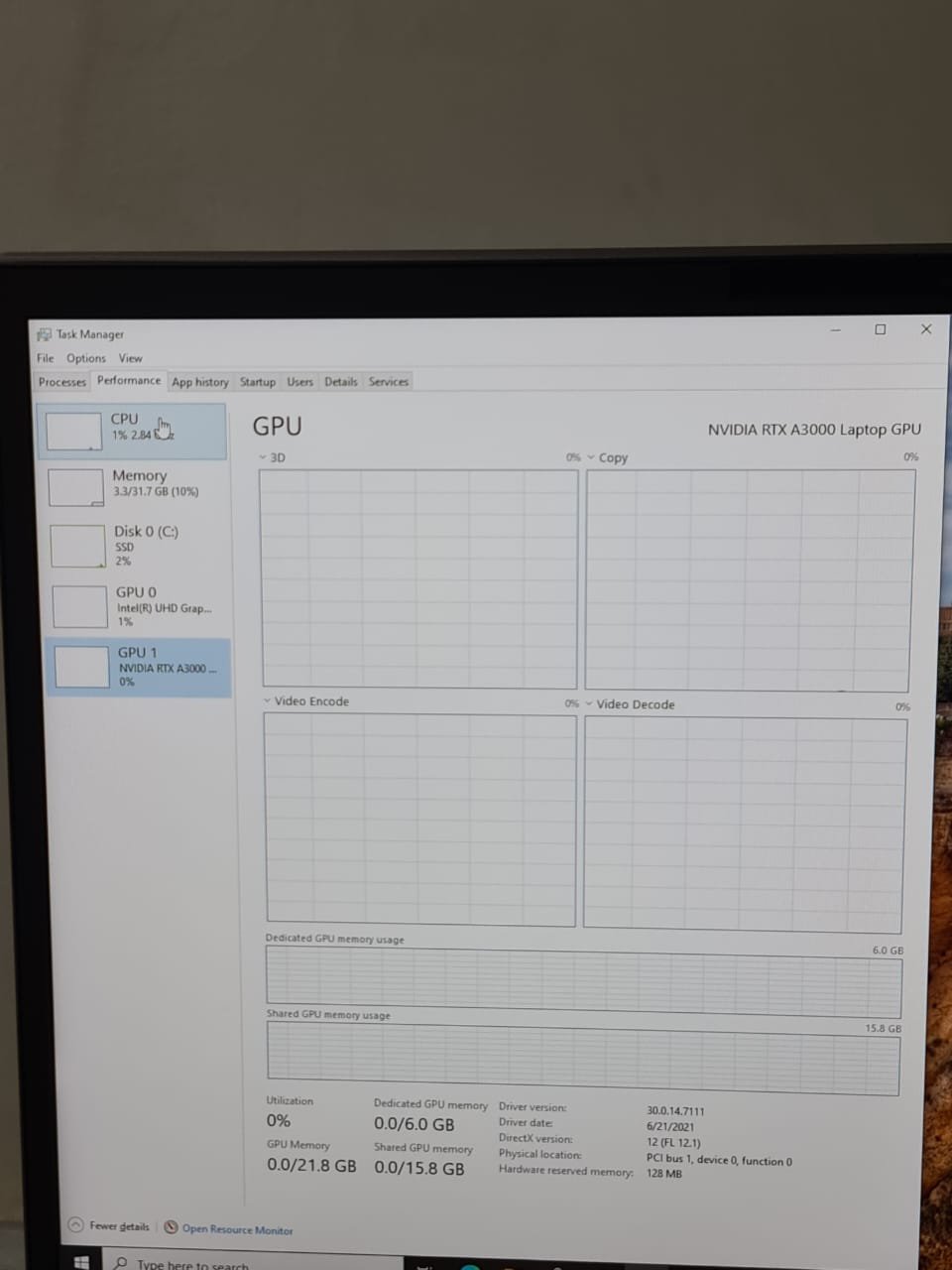 hp zbook fury 15 g8 – Nvidia RTX A2000 – 15.6 fhd – ssd 512 nvme – 16g ram