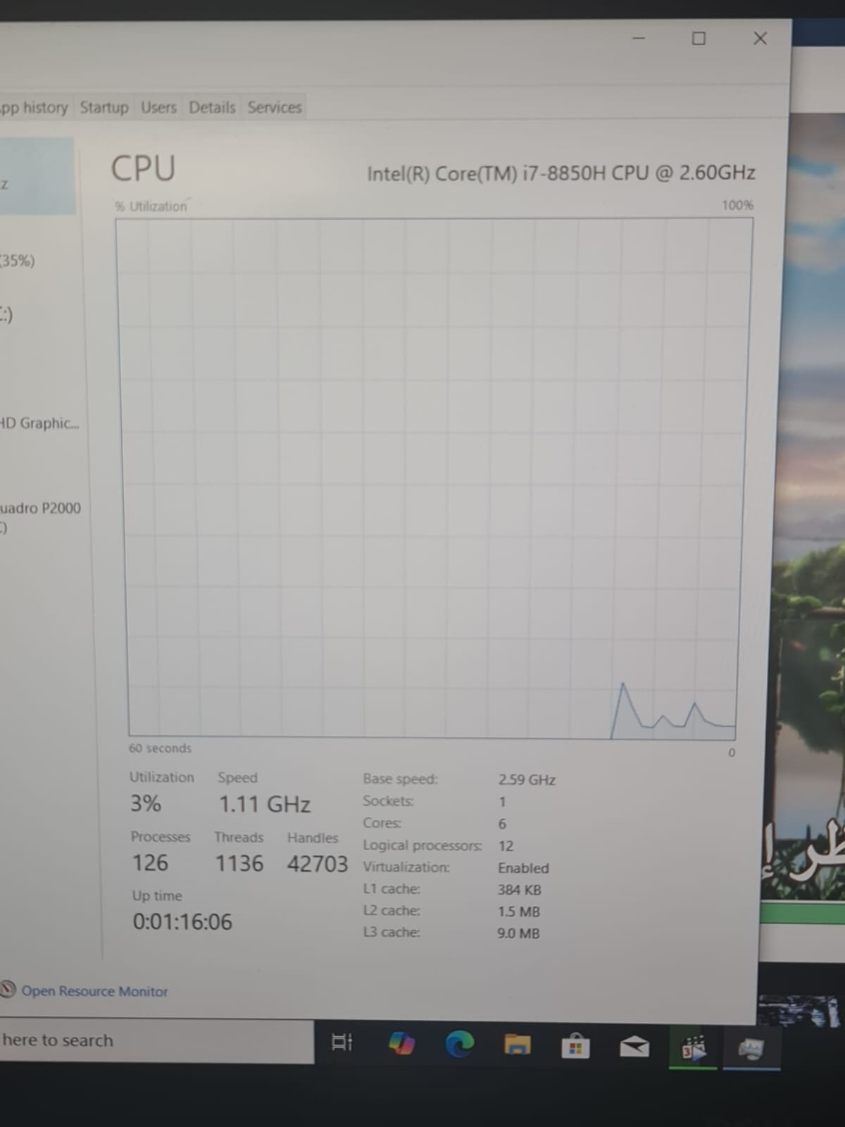 Dell Precision 5530 Core i7-8850H – 16G Ram – 512G SSD NVIDIA Quadro P2000